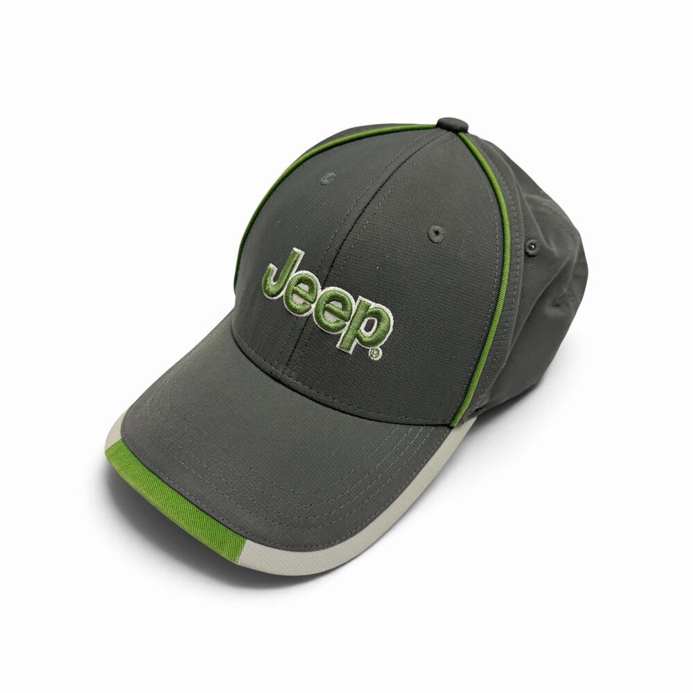 JEEP LOGO HAT Gray Green Embroidered Performance Baseball Cap One Size